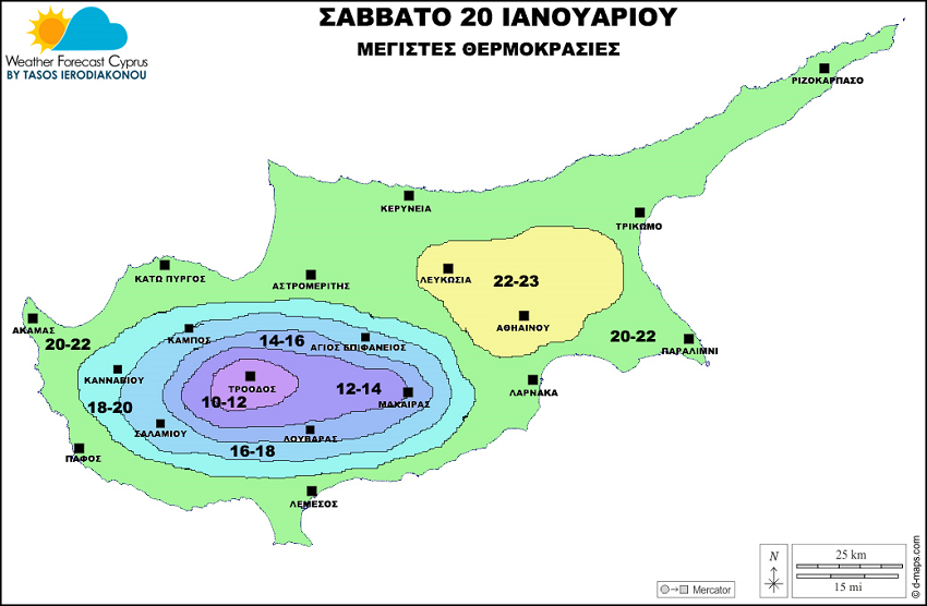 Θερμοκρασία 20 15
