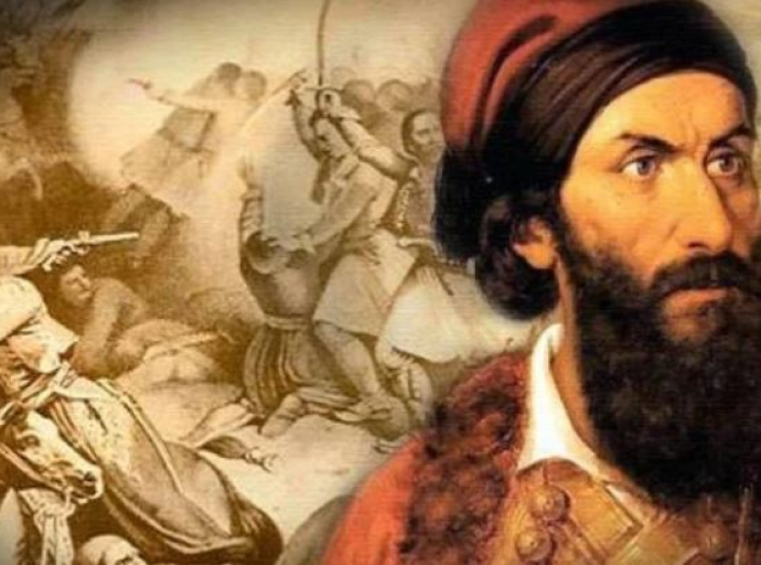 Ο γενναίος μαχητής Παπαφλέσας προσφέρει τη ζωή του για την ελευθερία του υπόδουλου Ελληνισμού και της Ορθοδοξίας στο Μανιάκι